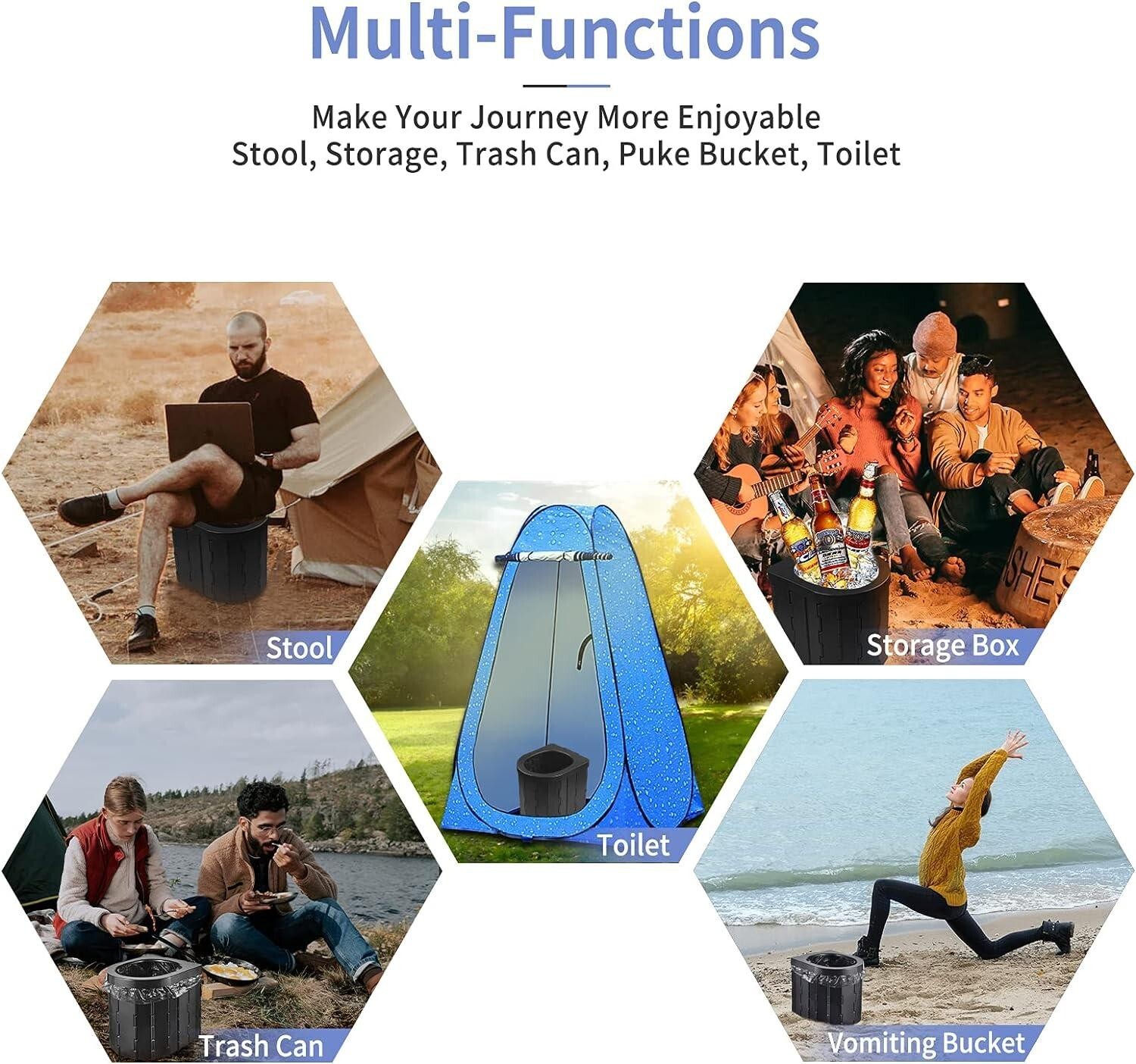 Cabin Tent Family Camp Foldable Camping Travel Toilet Outdoor Portable Toilet