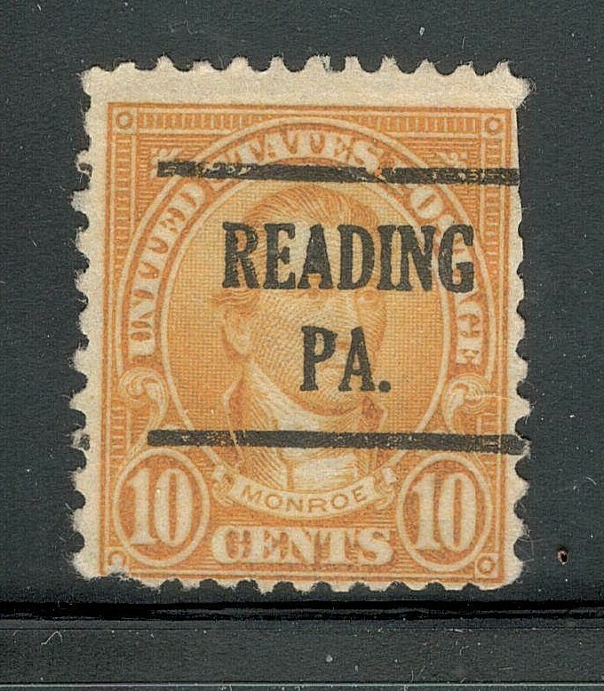 Sc # 642 ~ 10 cent James Monroe Issue, Precancel, READING PA.