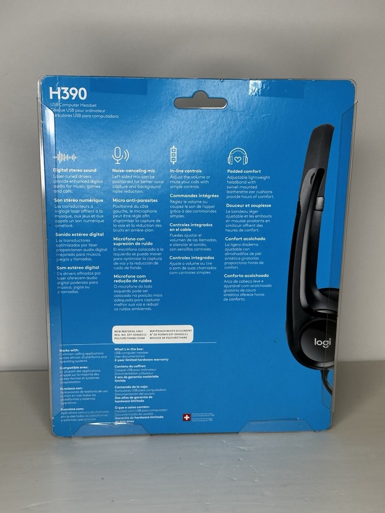 Logitech H390 Black Over the Ear USB Headset