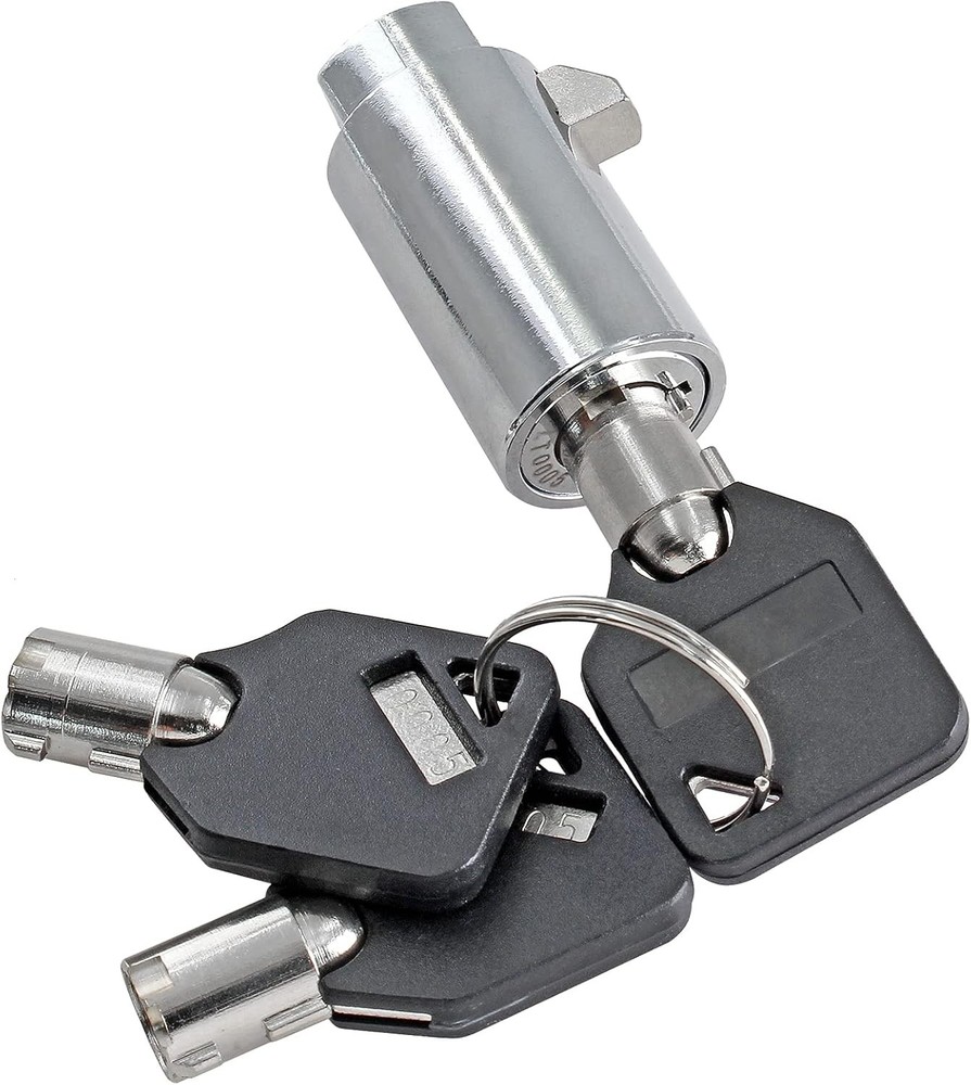 2 Set Vending Machine Lock and Key (Keyed Alike), High Security Black, Silver