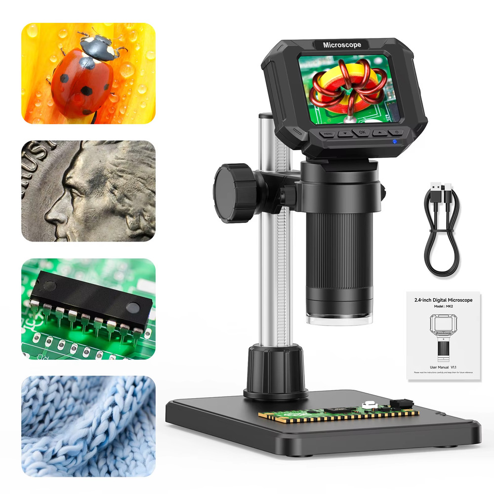 Digital Microscope 2.4inch USB Microscope for Electronic, Edcation, Repair, Coin