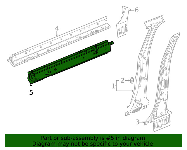 Genuine GM Passenger Side Rocker Inner Panel 60005122