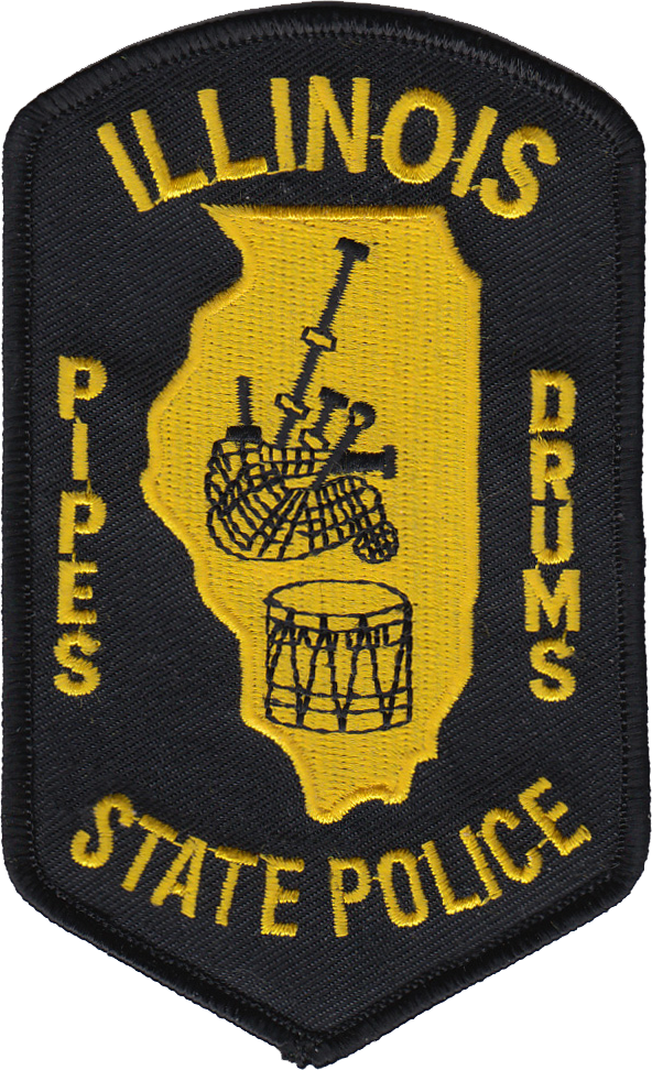 ILLINOIS STATE POLICE SHOULDER PATCH: Pipes & Drums