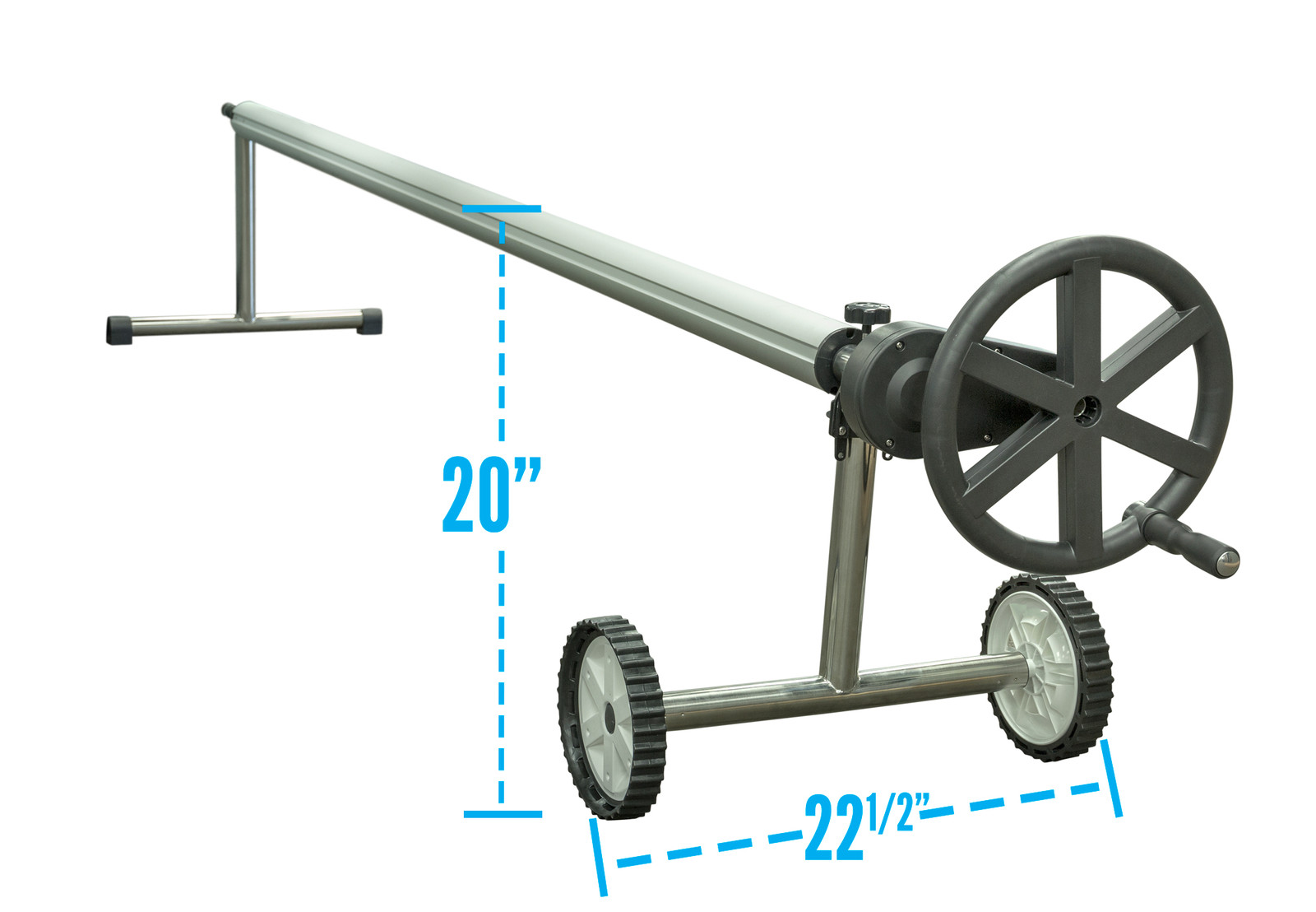 Sun2Solar 20' Wide Easy Gear Stainless Steel Swimming Pool Solar Reel