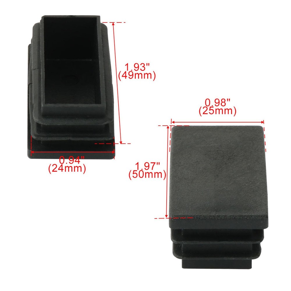 25mm x 50mm, Plastic with Rectangular Inserts, with Joint, 24pcs