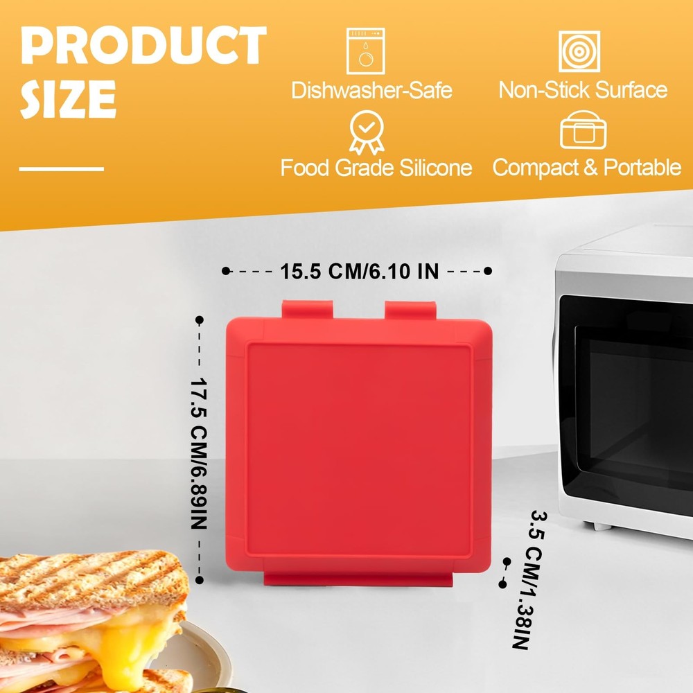 Microwave Sandwich Maker Microwave Toaster Adjustable Silicone Strap Removable N