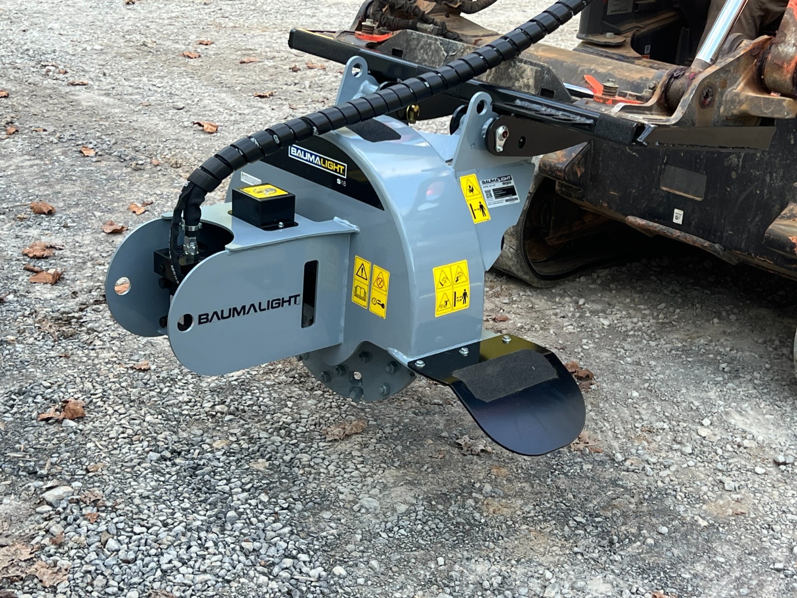 Baumalight S18 Stump Grinder Attachment Fits Low Flow Skid Steer Quick Attach