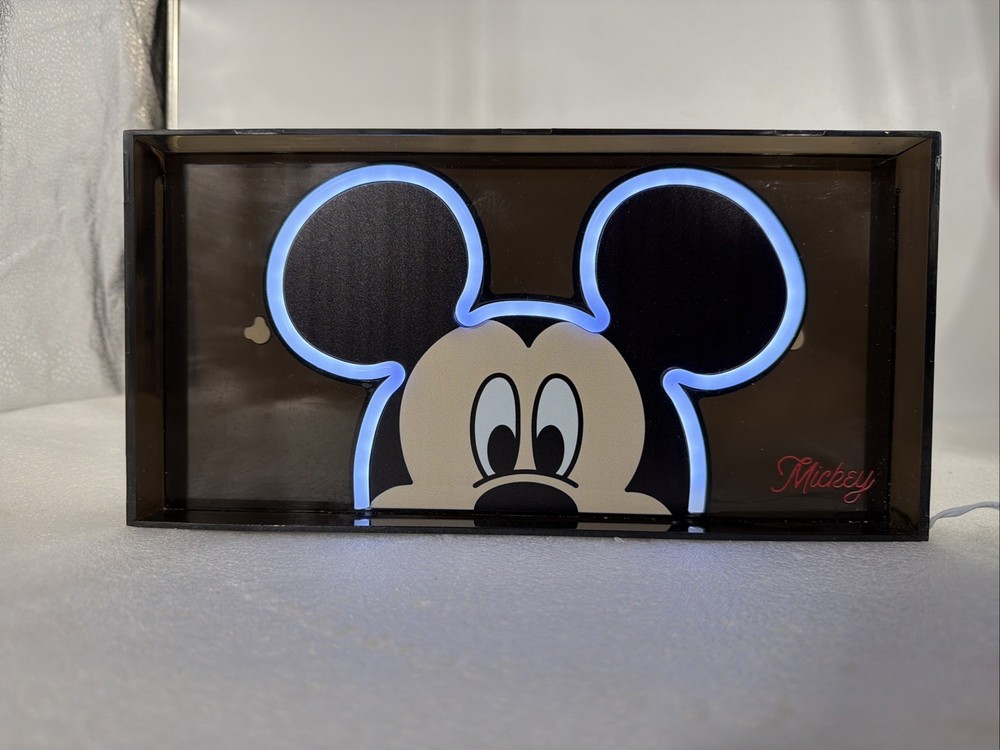 Mickey Mouse LED Neon Light Disney Junior USB Powered Translucent Box EUC!
