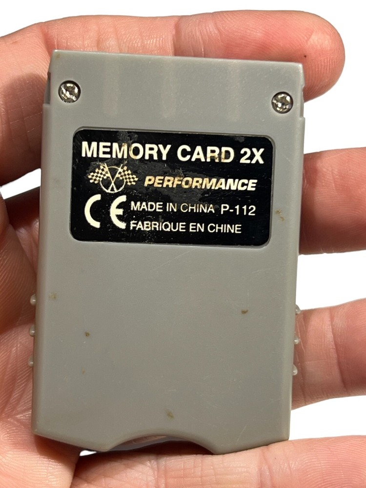 Performance Memory Card 2x For Sony PlayStation 1 PS1 P-112E - Gray - Untested