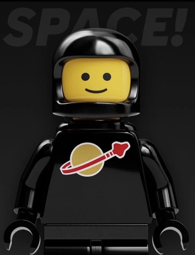 **NEW** REAL LEGO Classic Black Spaceman (Read Description)