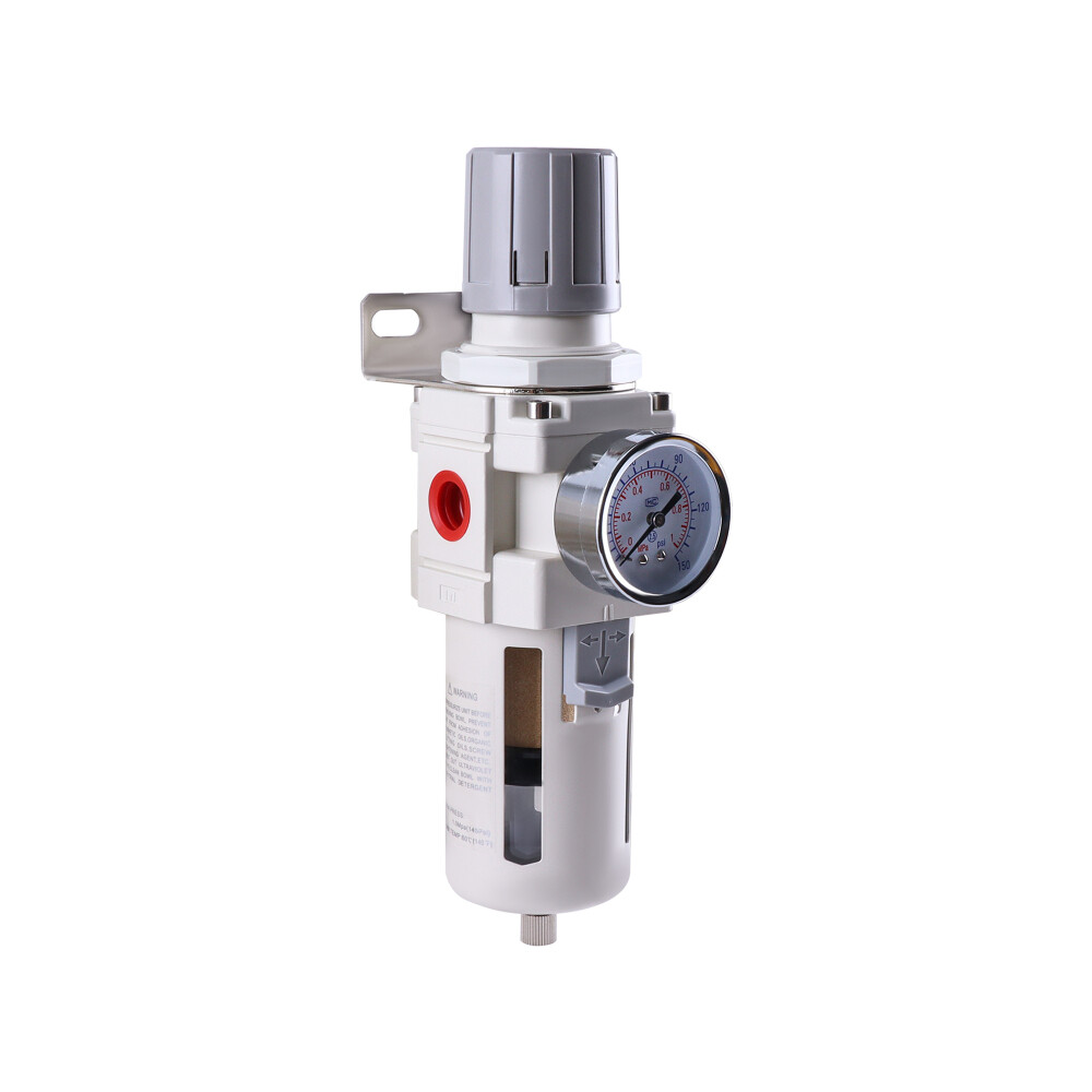 1/2" NPT Compressed Air Filter Regulator Combo Semi-Auto Drain AW4000-04