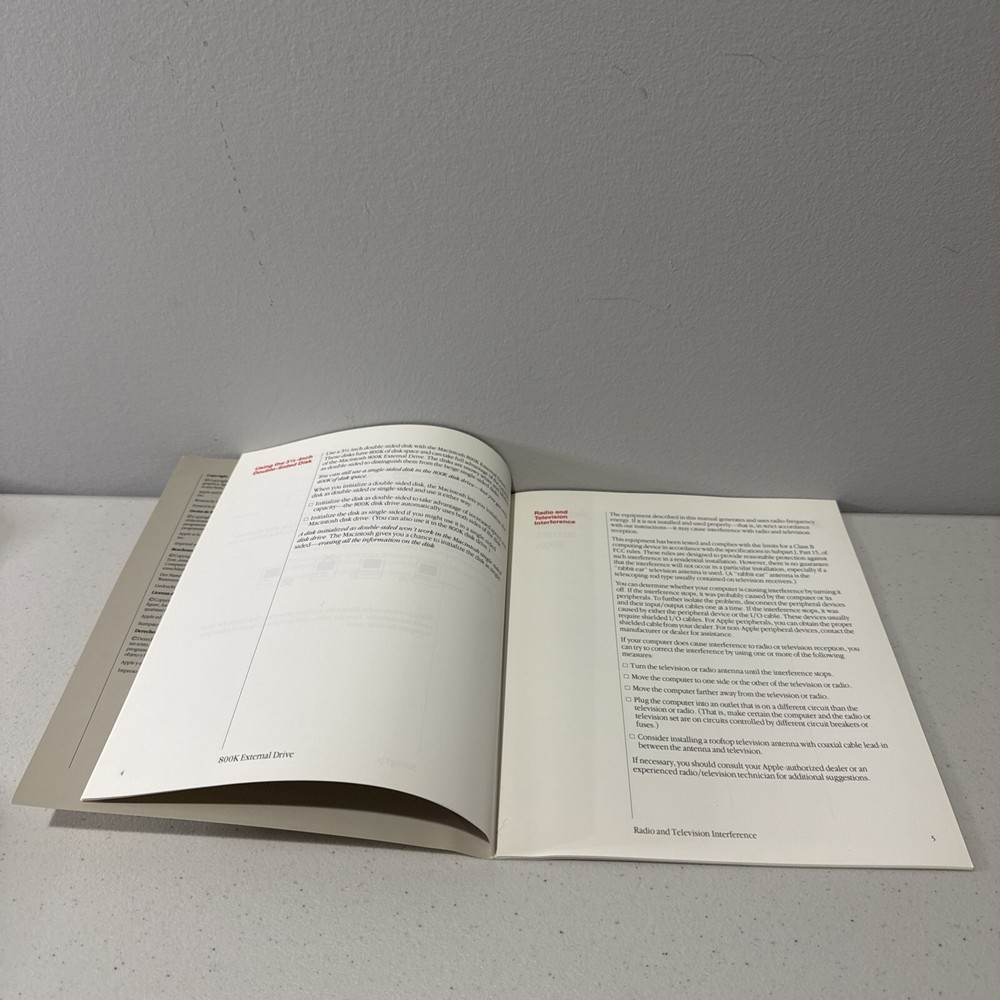 Apple Computer Macintosh 800K External Drive 1985 Manual ~ Vintage Computing