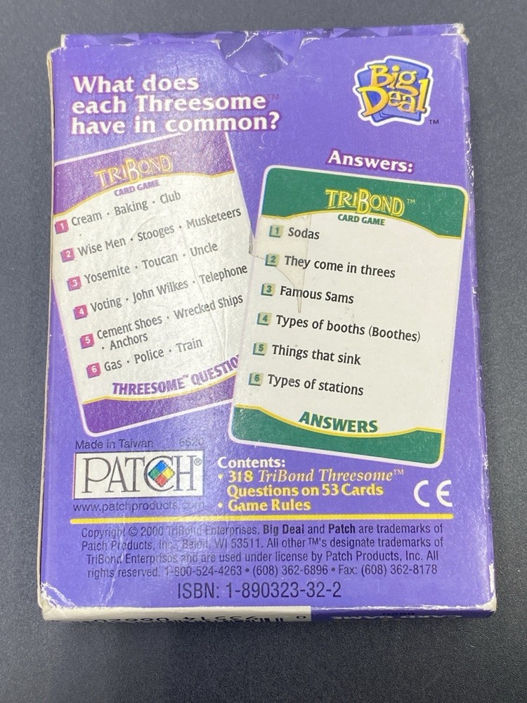 TriBond Card Game 2000 Patch Original