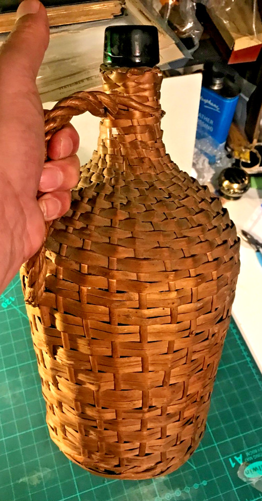 Vintage Wicker Demijohn Bottle Large 40cm