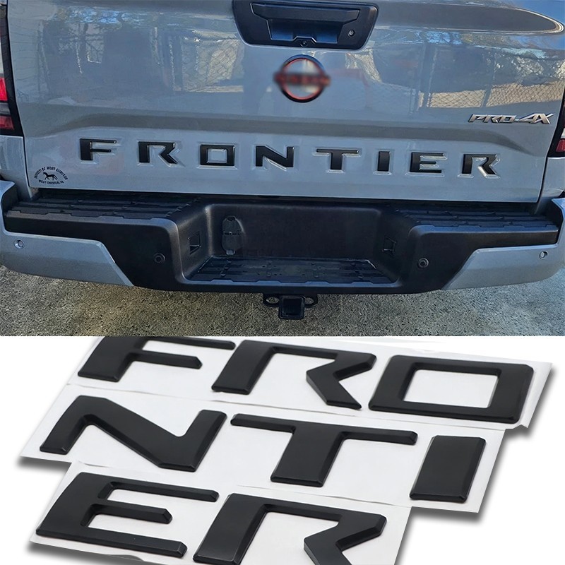 Tailgate Letter For Frontier 2022-2025 Insert Emblem Matte Black 3D Rear Decals