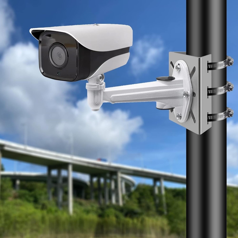 Universal Vertical Pole Mount for Security Camera, Stainless Steel Mounting C...