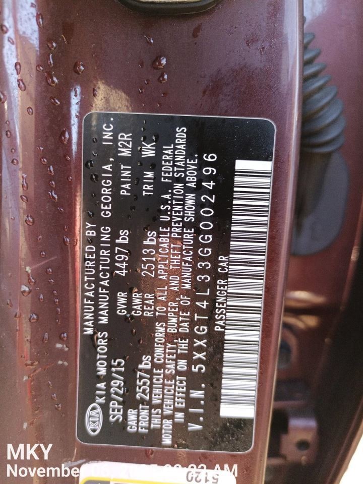 LEFT REAR DOOR WINDOW REGULATOR OEM 2018 KIA OPTIMAKIA