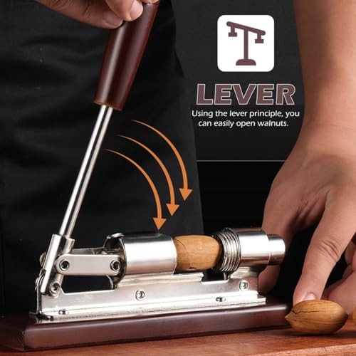 Nutcracker for Nuts Heavy Duty Nut Cracker Tool with Wooden Base Adjustable