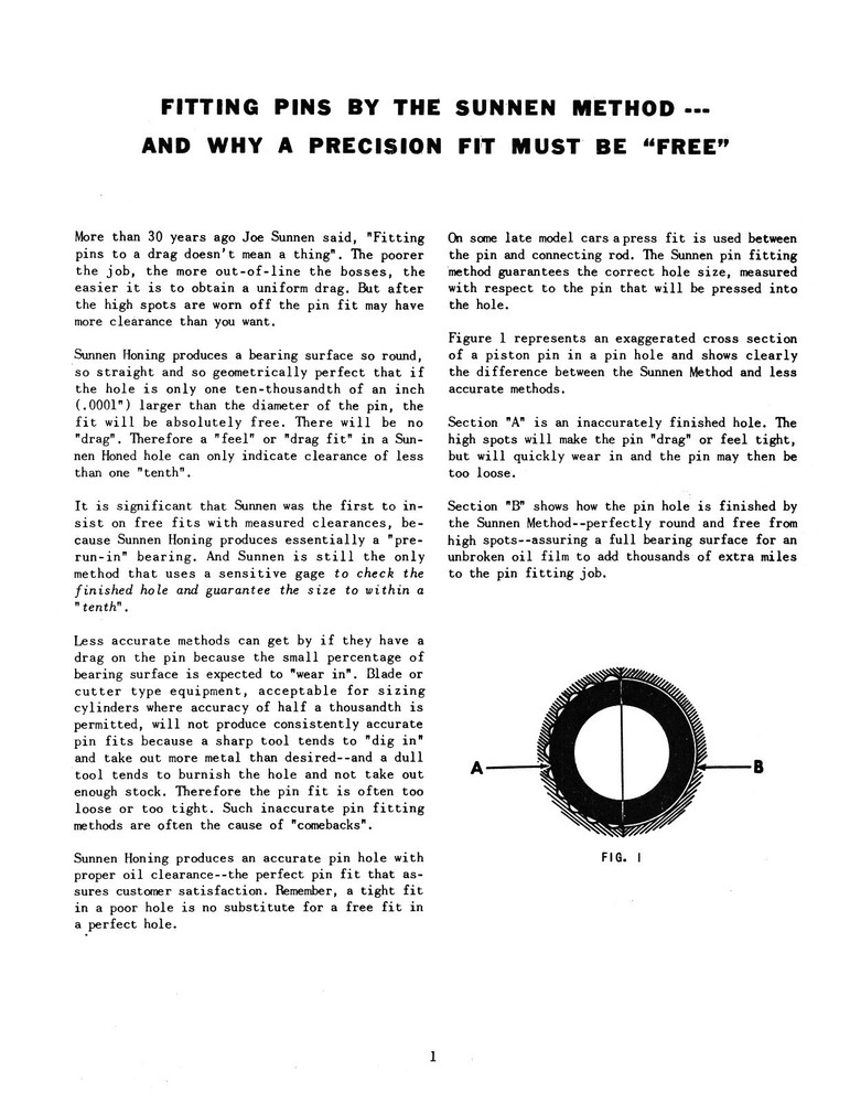 Sunnen 4-Speed Precision Honing Machine Operating Instruction Manual #1376