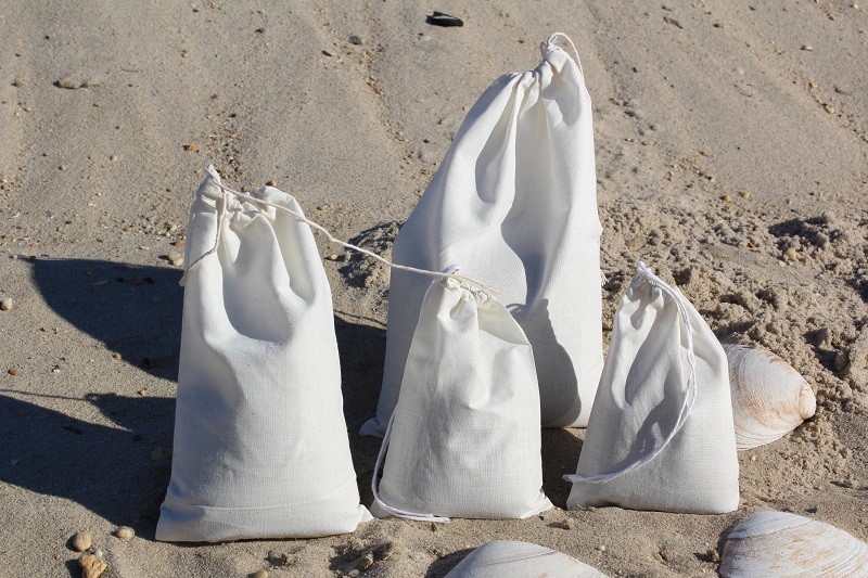 3"x5" Cotton Single Drawstring Muslin Bags (White Color)