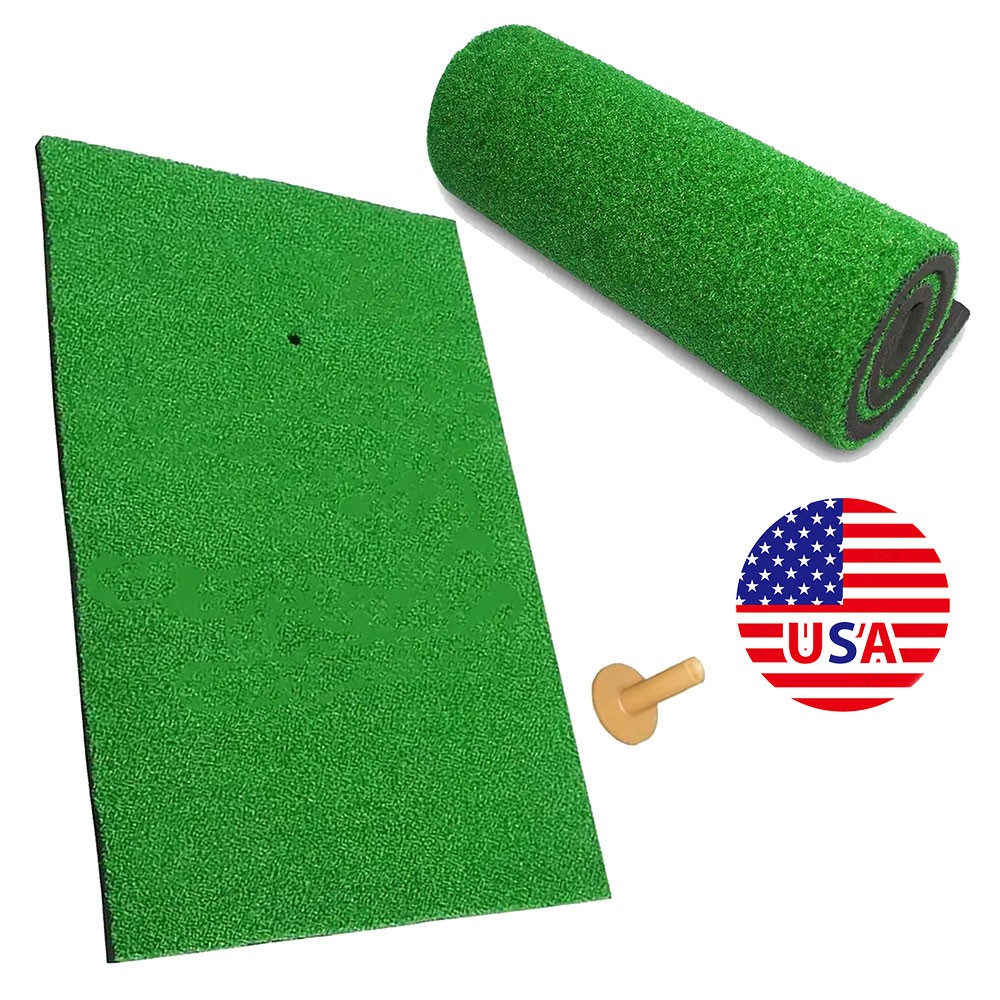 Artificial Turf Golf Practice Mat Mini Training Pad Tee Home Skill Improvement