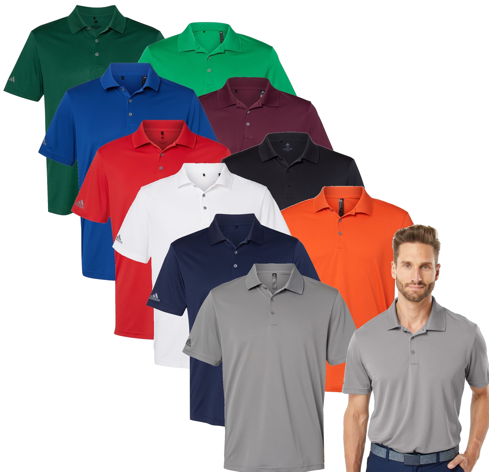 Adidas Mens Performance Polo Golf Shirt - A230 - New