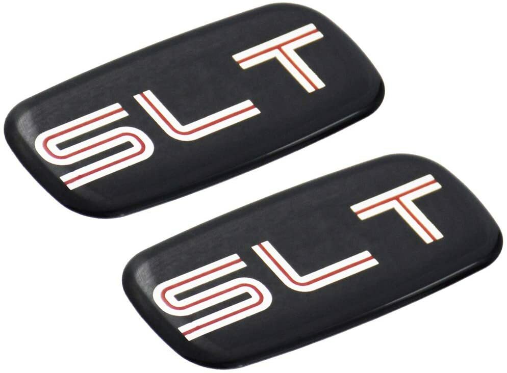 2x SLT Cab Emblem 3D Badge Nameplate Roof Pillar For 95-07 Yukon Silver Red
