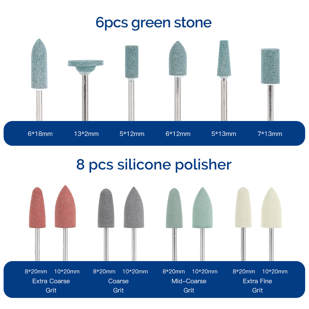 51pcs Dental Polishing Kit Laboratory HP Polisher Set 2.35mm Shank Diameter Burs