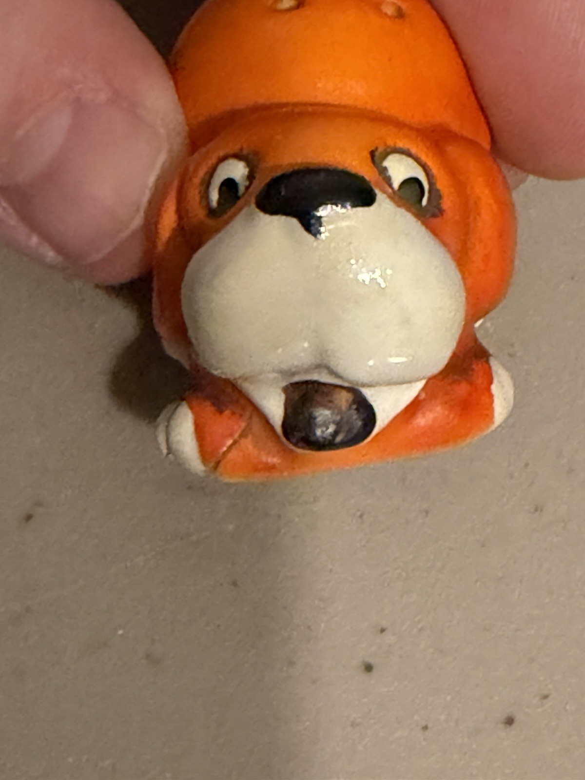 Antique Germany Bisque Green Cat And Orange Dog Salt & Pepper Shakers