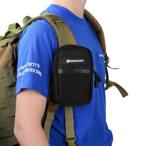 Backpack Strap Pouch, Smartphone Strap Pack, Black Pouch with 4” Mod Strap