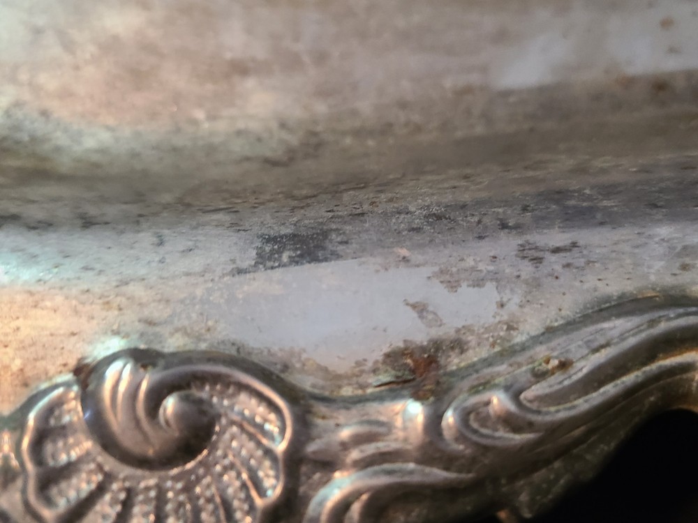 Vintage Ornate Sheridan? Serving Bread Tray Silverplated