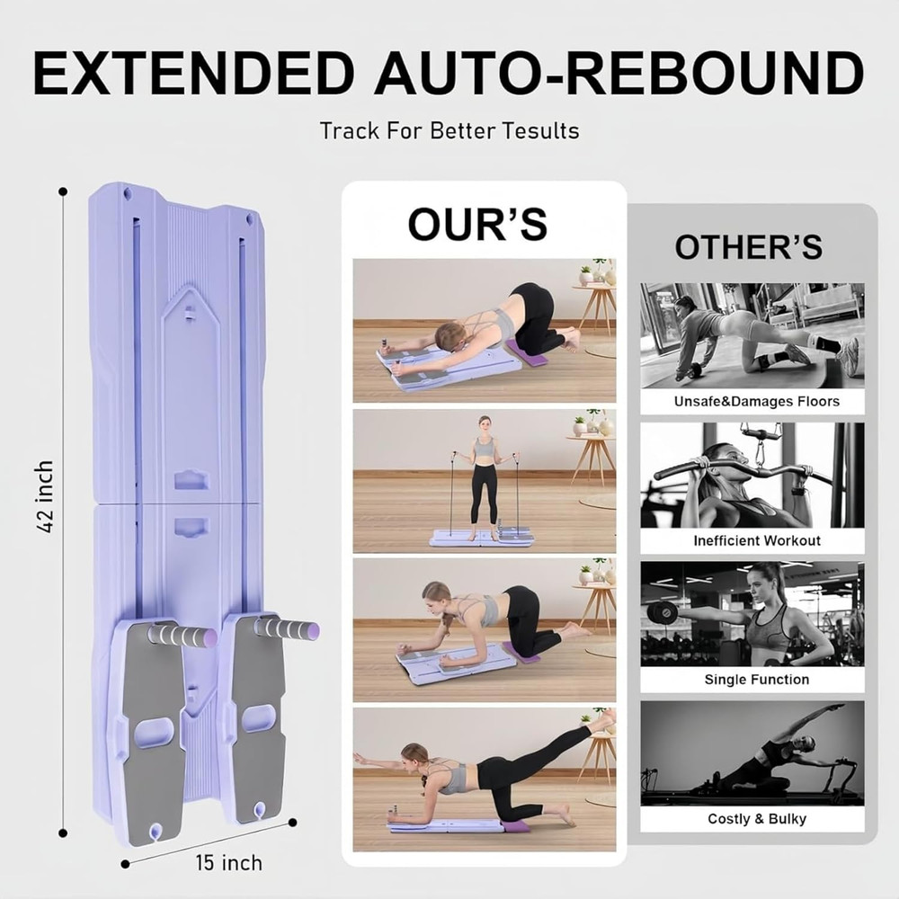 8-in-1 Foldable Pilates Reformer Board Set for Full Body Workouts