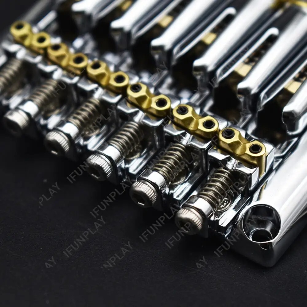 Chrome Headless Guitar Bridge Tremolo System Set