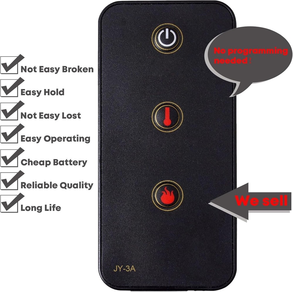Replacement for Pleasant Hearth Fireplace Remote Control Model JY-3A Listed...