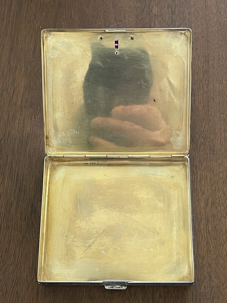 Vintage Tiffany Silver, Gold And Ruby Cigarette Case