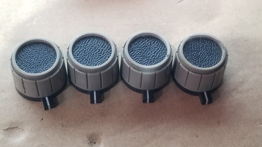 Knobs For Electronic Equipment  Tan w/Black Pointer - Lot Of 4 Pcs