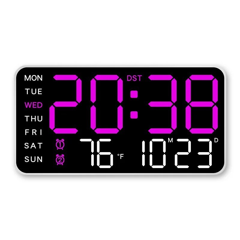 BIG DIGITAL LED CLOCK WALL MOUNT LARGE NUMBERS TIMER DATE TEMPERATURE US