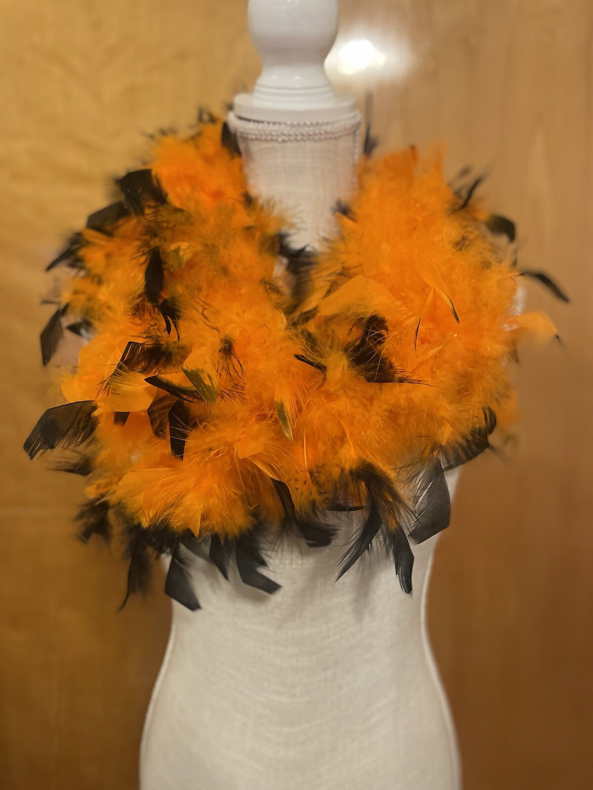 Feather Garland Boa 6ft Orange Black Halloween Costume Dance Party New MSRP$7.99