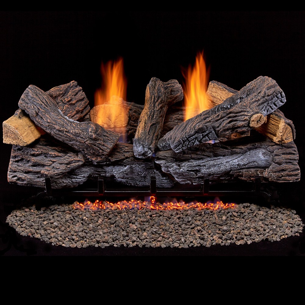 Duluth Forge Ventless Gas Fireplace Log Set, 30In. 33K BTU, T-Stat Control