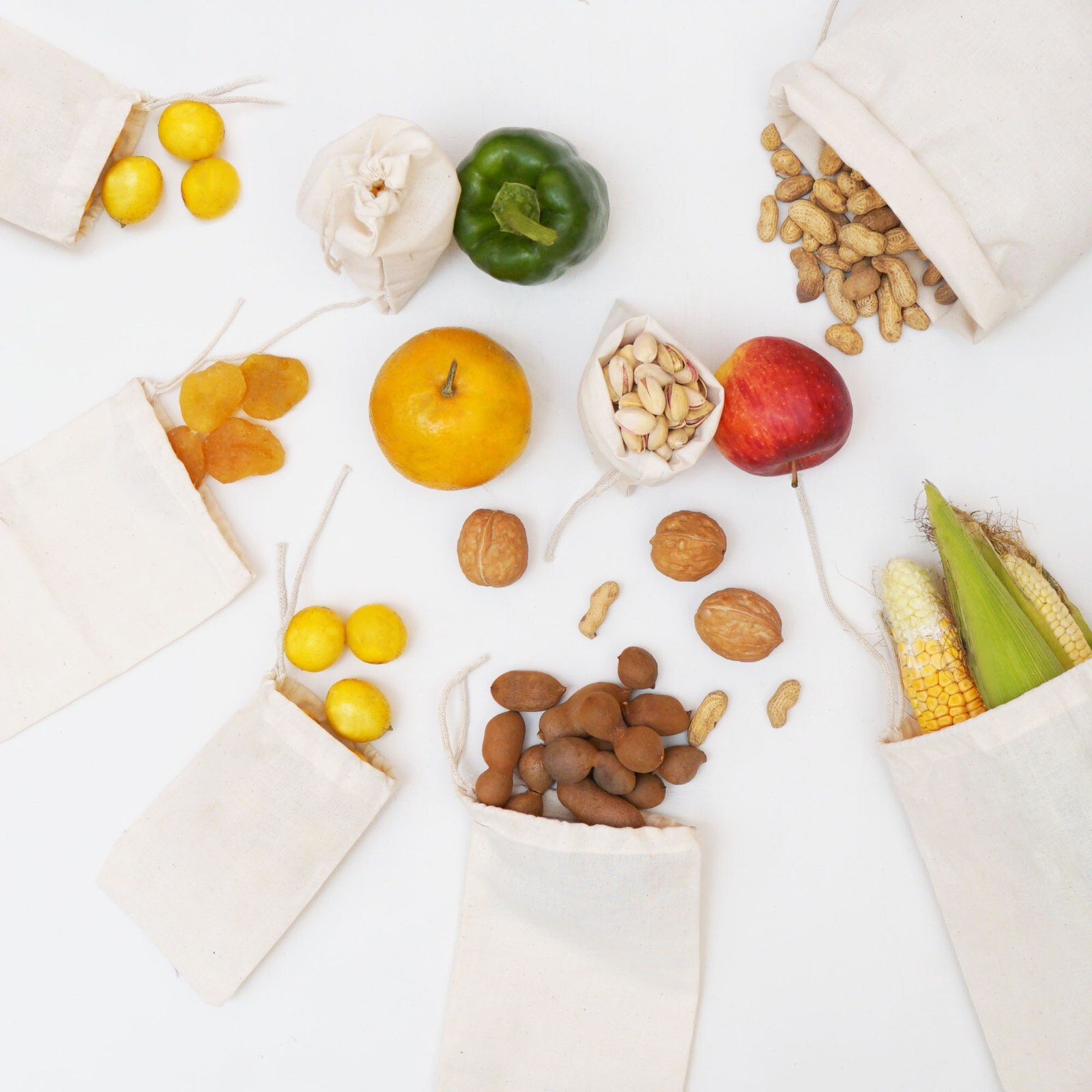 3 x 4 Inches 100% Cotton Reusable Storage Premium Quality Single Drawstring Bags