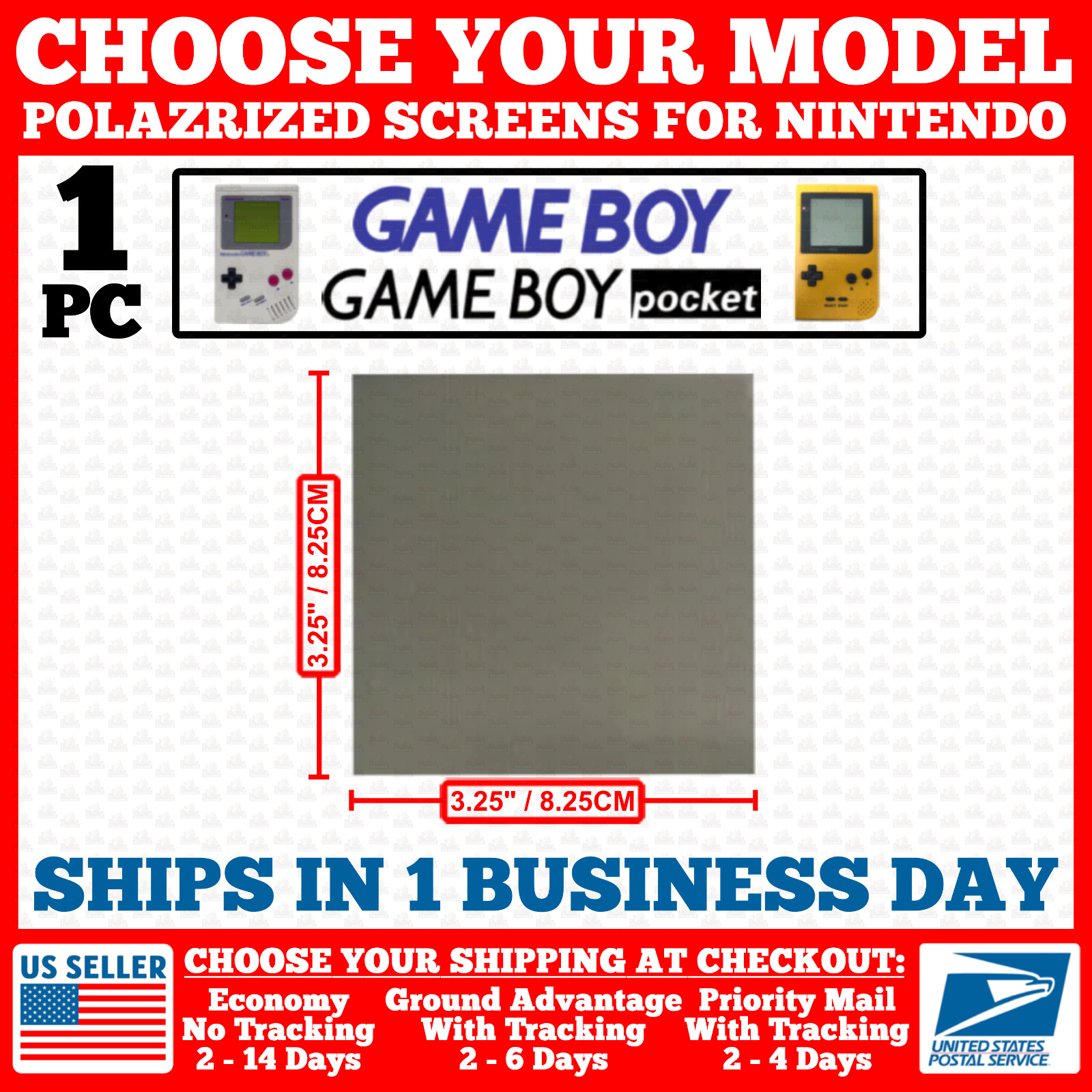 Polarizer Film Screen Nintendo Game Boy/Pocket/Color/Advance/GB/GBP/GBC/GBA/SP