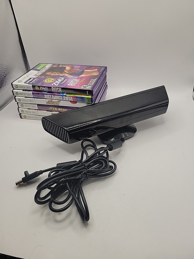 Microsoft Xbox 360 Kinect Sensor Bar + 6 Games Bundle FAST SHIP