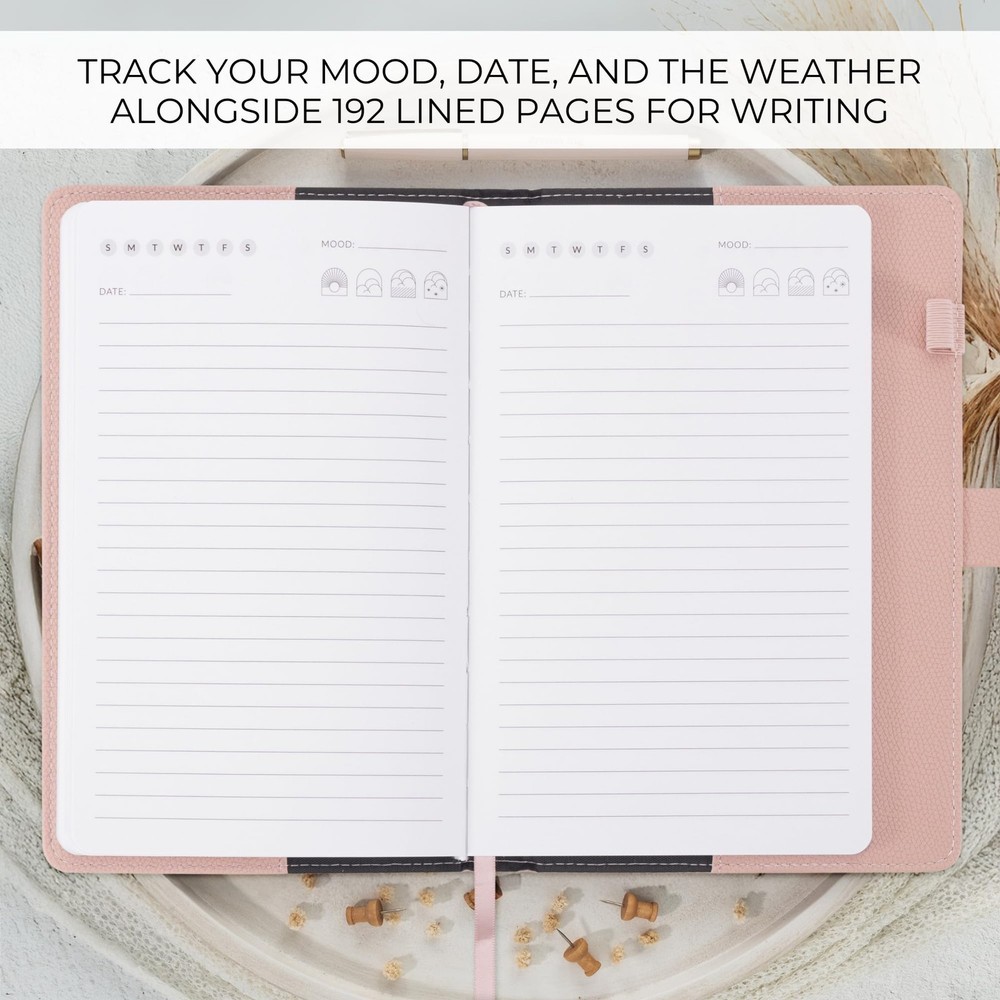 Aesthetic Diary with Lock – Beautiful Leather Journal with Easy to Change Cod...