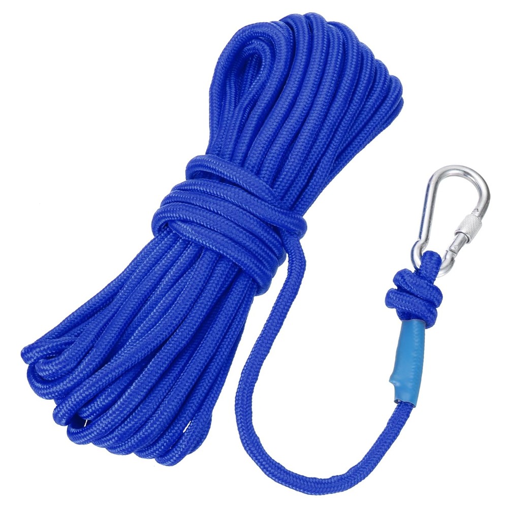 Nylon Anchor Rope with Hook 1/4"x49ft Braided Polypropylene Floating Line