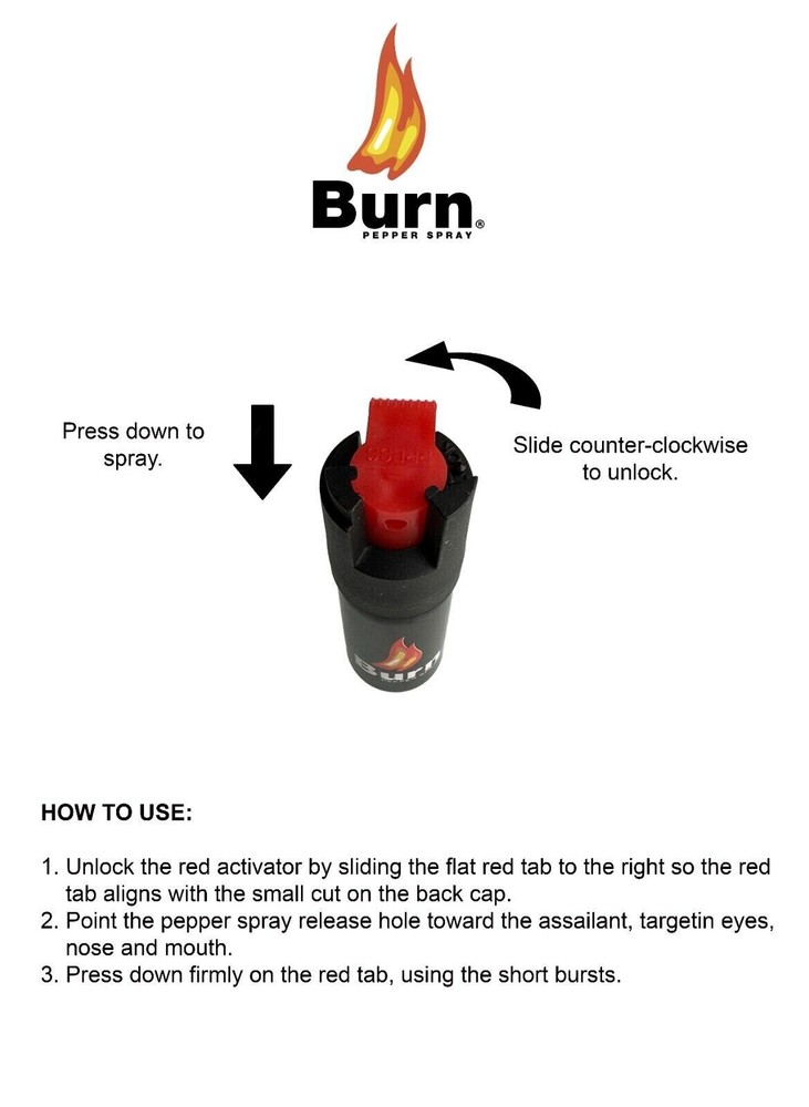 6 Pack BURN Pepper Spray - 1/2oz Self Defense Security Protection