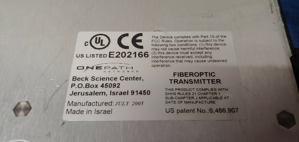 One Path Networks Foxcom SD TV Plus Fiberoptic Transmitter 5508-SC