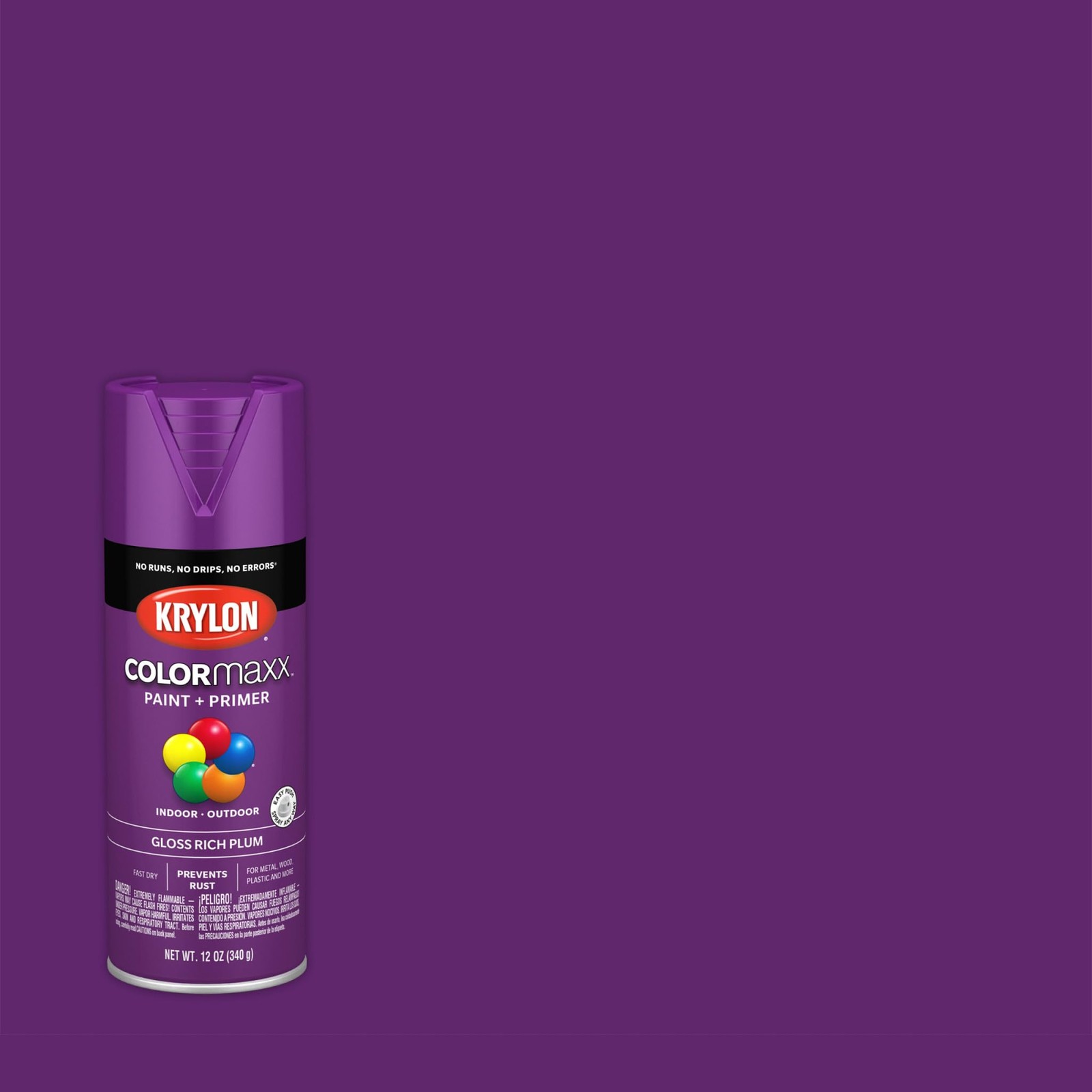 Krylon K05536007 COLORmaxx Spray Paint and 12 Ounce (Pack of 1), Rich Plum