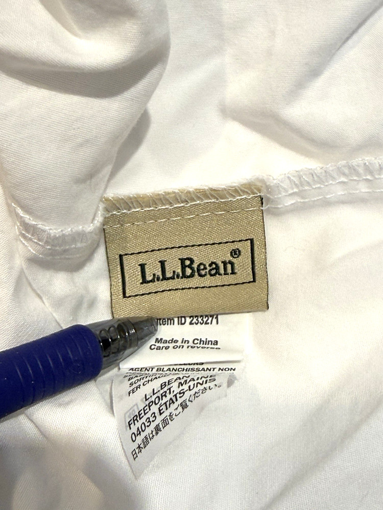 LL Bean Queen Fitted White Sheet Percale Excellent Condition!