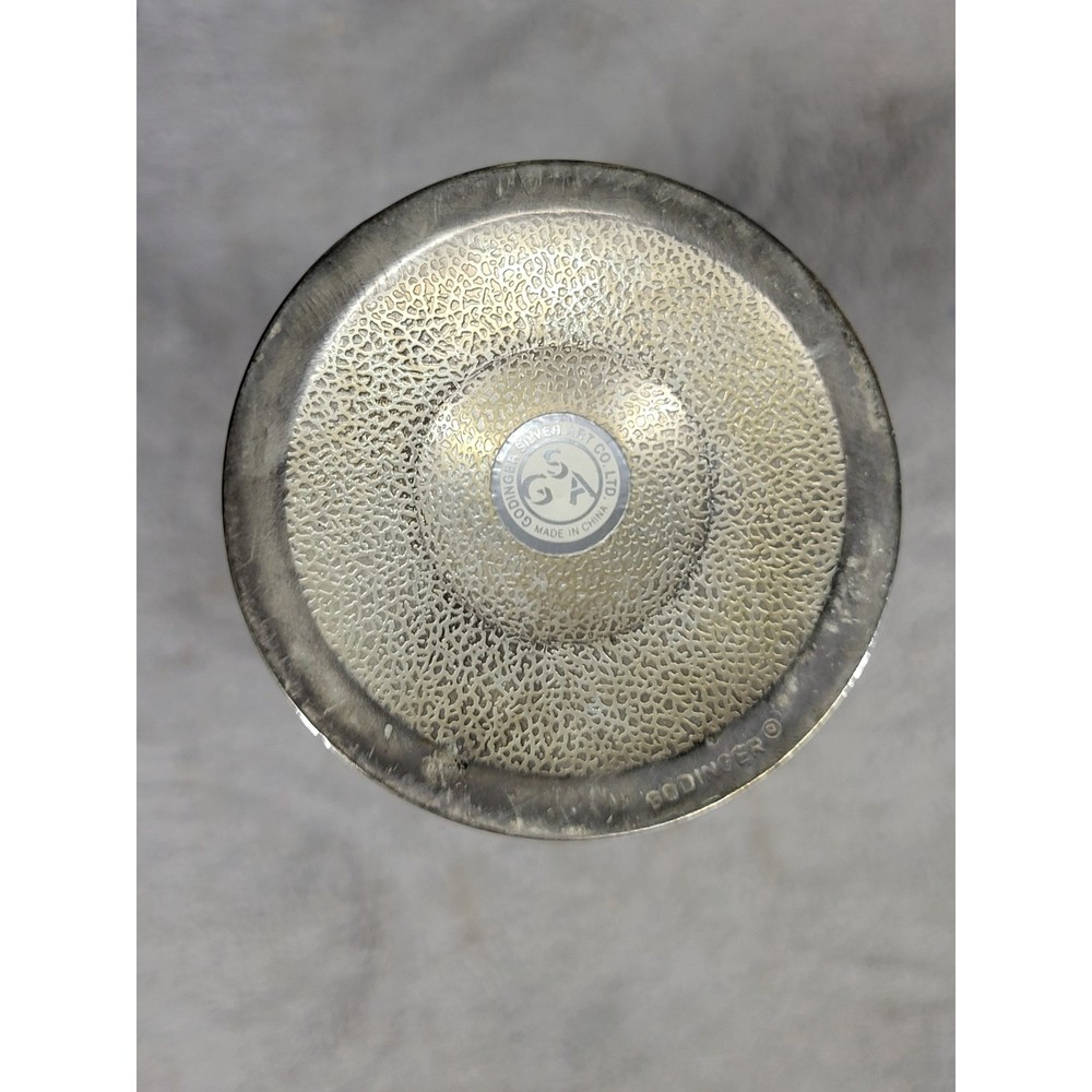 Godinger Silver Art Co Grape Vine Stem Wine Goblets Silver Plate Set of 2 Ornate