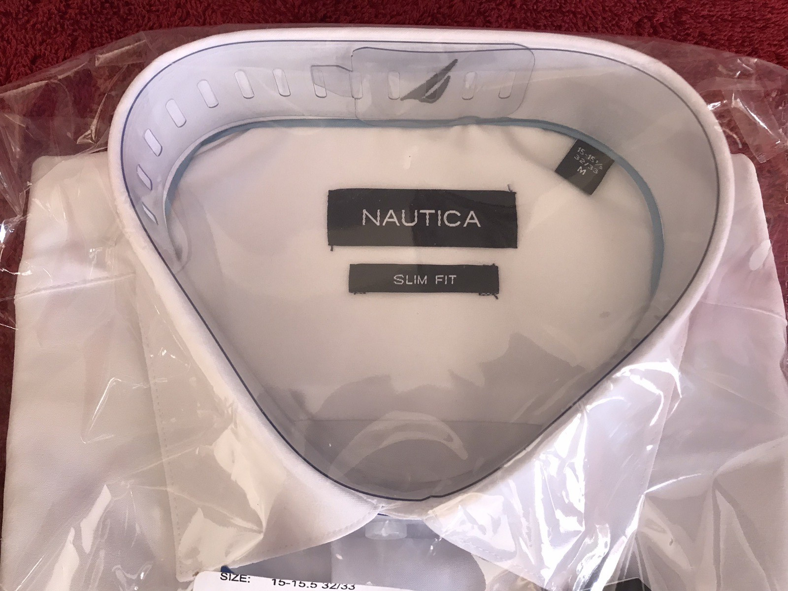 Nautica Performance Super Shirt Men's Sz M Slim Fit White Button Up Dress Shirt